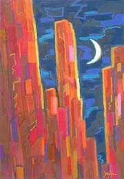 Moon over Monument Valley
